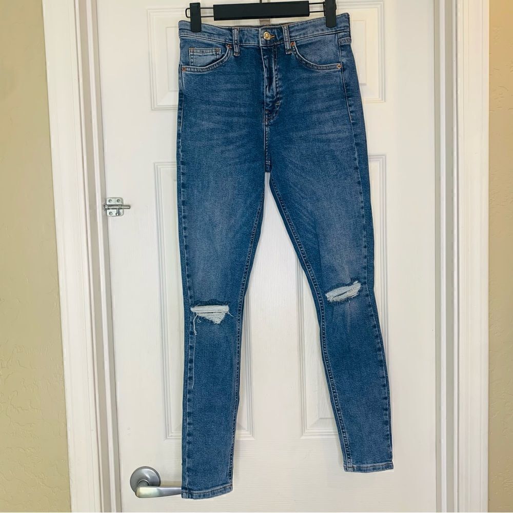 Topshop Jamie Ripped Knees Skinny Jeans Size 28
